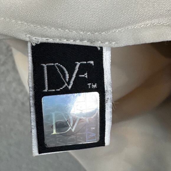 Diane Von Furstenberg Silk Blouse Black Yellow Abstract Print SZ P Quiet Luxury - Picture 7 of 9